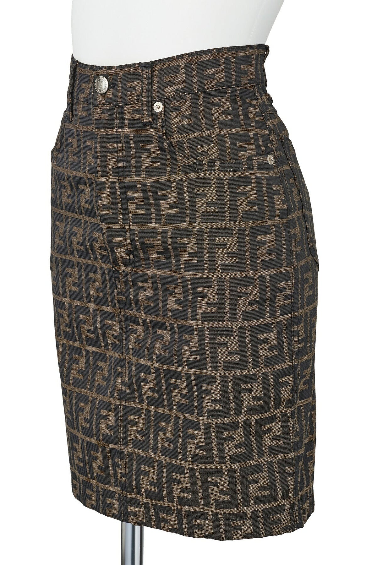 Gebrauchte Rockhose, Zucca-Muster, Polyester-Baumwollmischung, Braun, Gebraucht