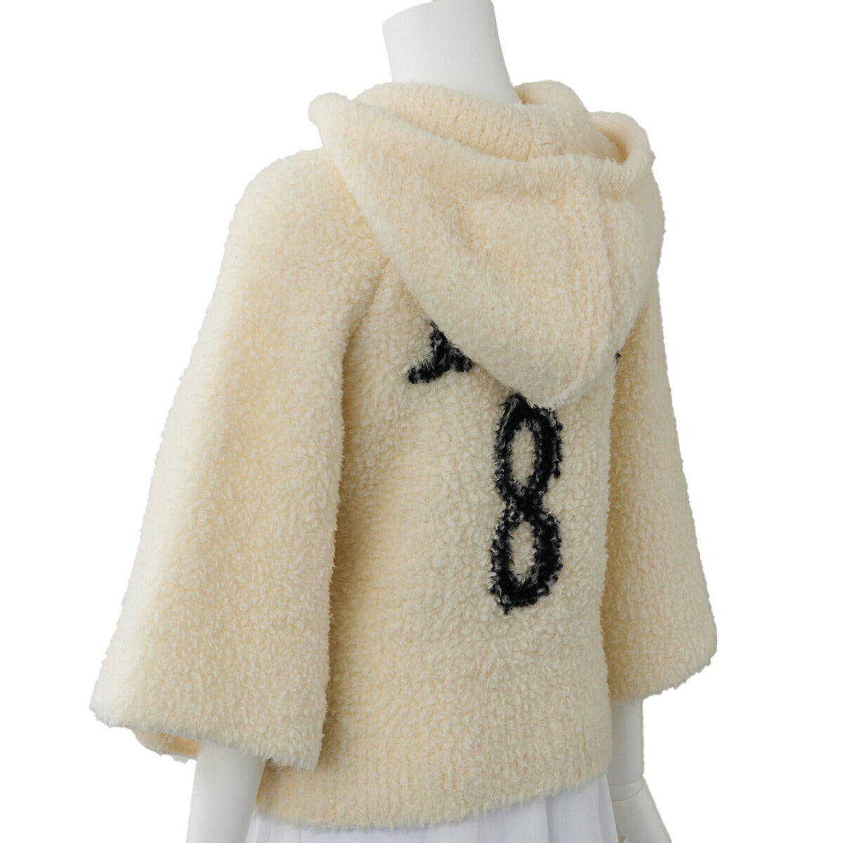 Pre-Owned Hoodie Knit Top, J'ADIOR 8 Jadiol Logo, Woll-Nylon-Mischung, Elfenbein, silberfarbene Hardware, Pre-Owned