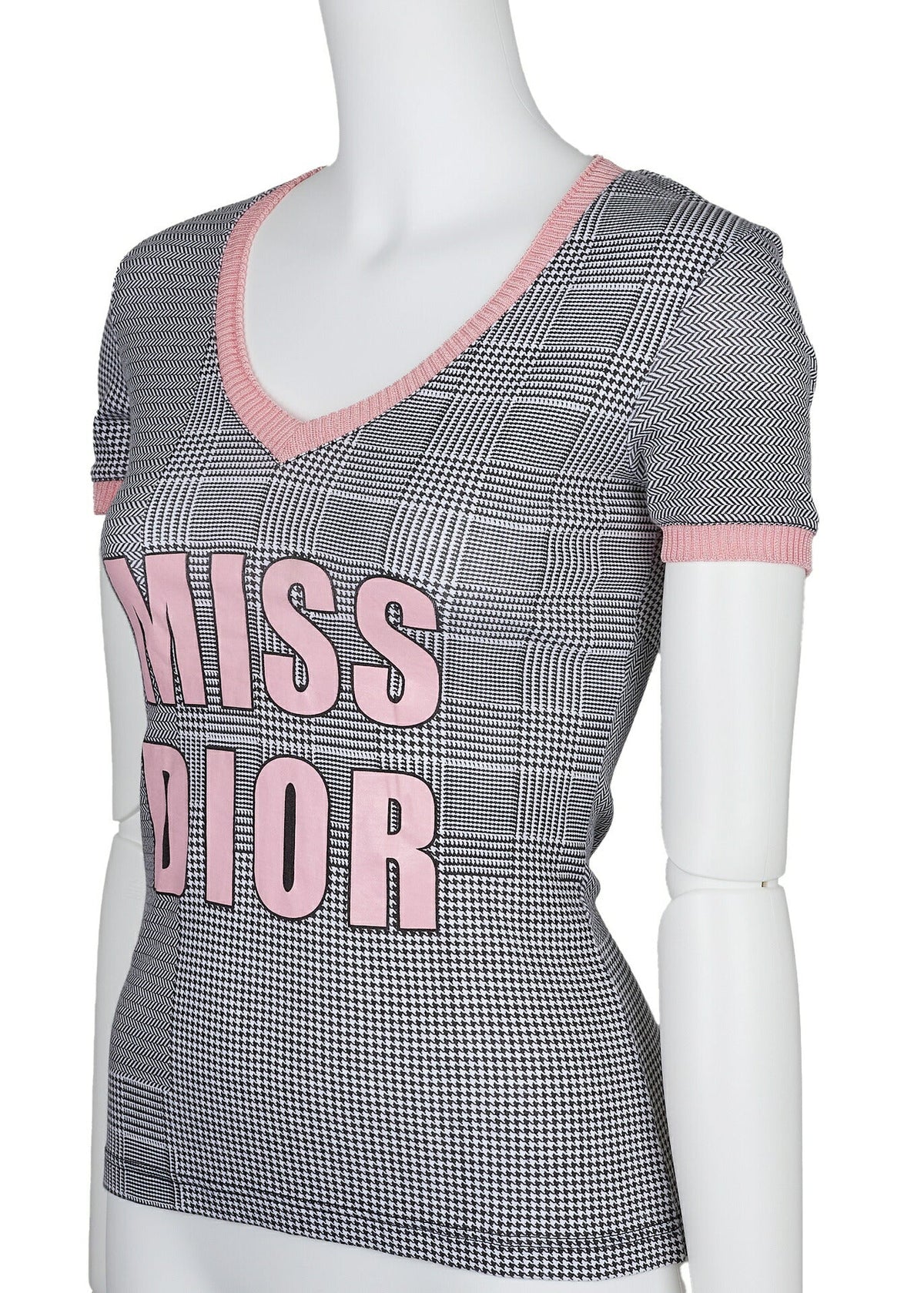 Gebrauchtes T-Shirt Cut and Sewn Kurzarm Baumwolle Pink Goldfarbene Hardware Gebraucht