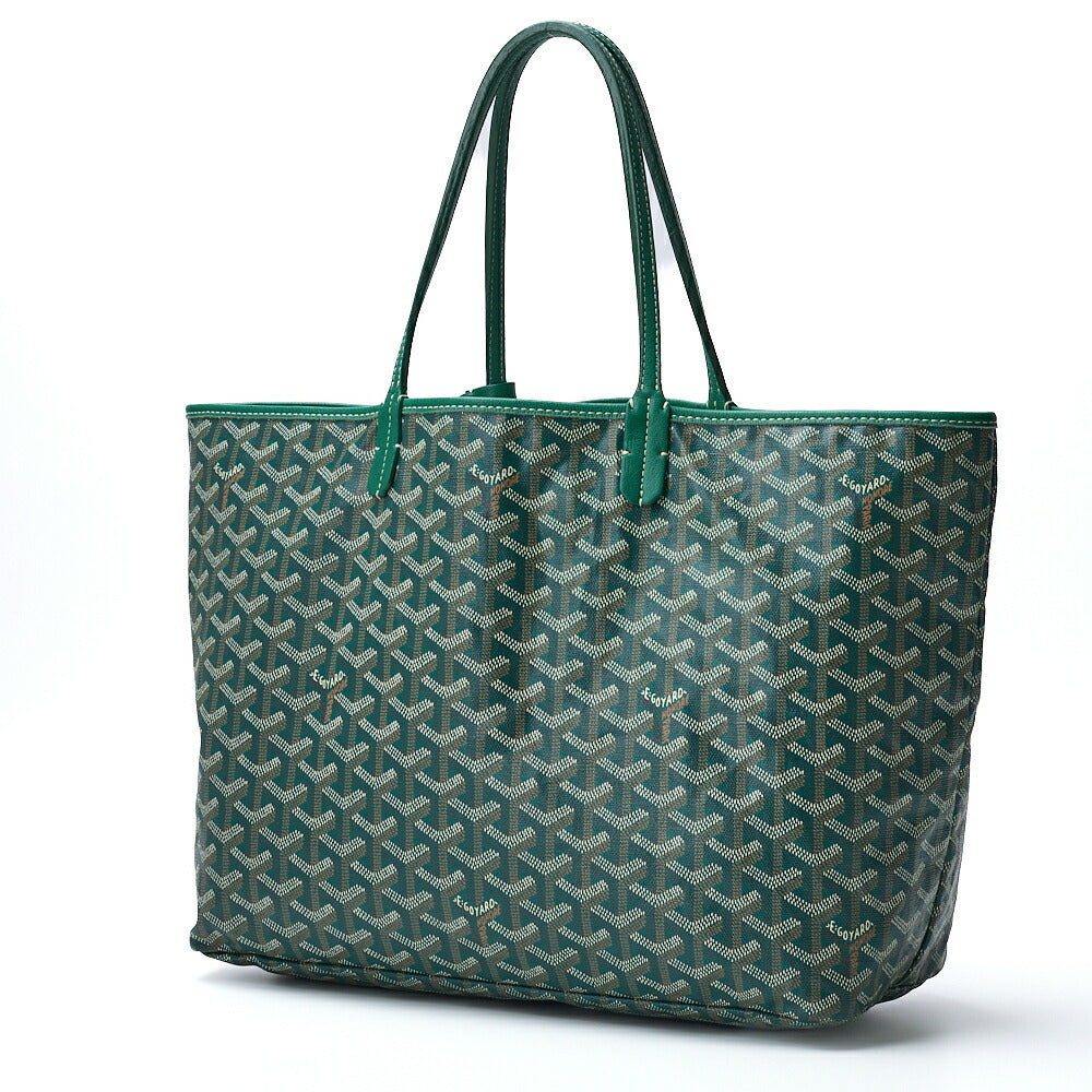 Gebrauchte Saint Louis PM Tote Bag, Beschichtetes Canvas, Grün, Silberfarbene Metallteile, Gebraucht
