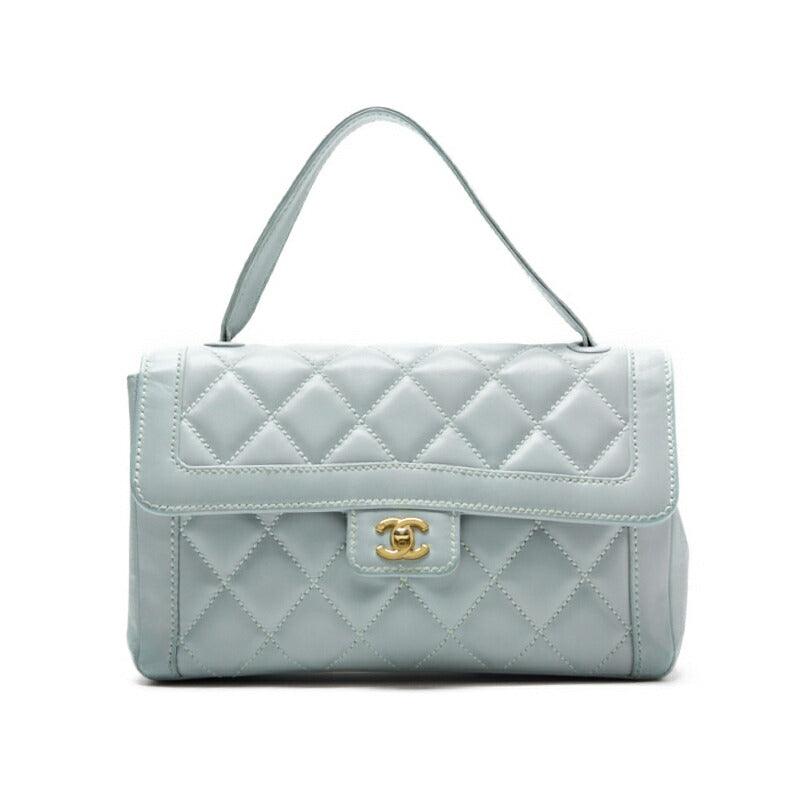 Pre-Owned Schultertasche Mini Matelassé Lammleder Hellblau Goldfarbene Hardware Pre-Owned
