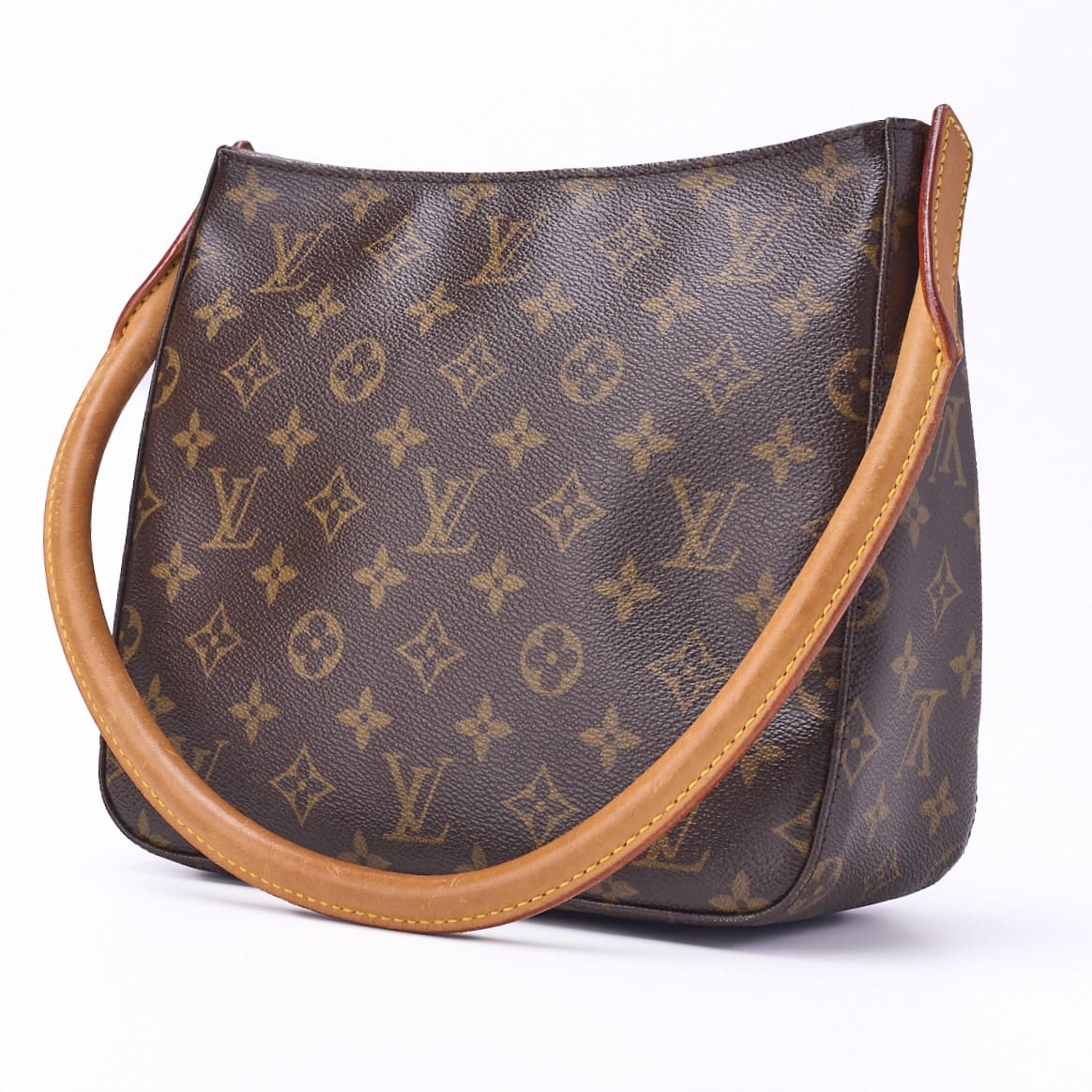 Gebrauchte Vuitton Umhängetasche, Looping MM, Monogramm, PVC, Braun, Goldfarbene Hardware, Gebraucht