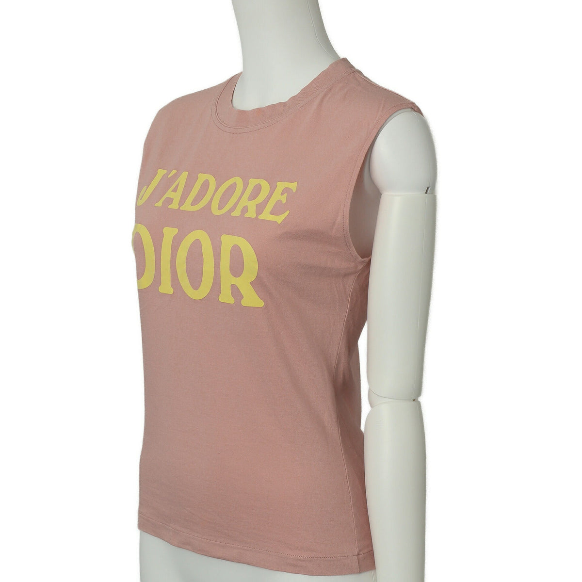 Ärmelloses T-Shirt aus zweiter Hand J'ADORE Logo Baumwolle Rosa Goldfarbene Metallteile