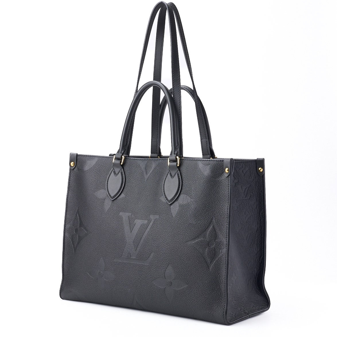 Gebrauchte Vuitton Schultertasche 2WAY Monogram Unplanted Leder Schwarz Goldfarbene Hardware Gebraucht